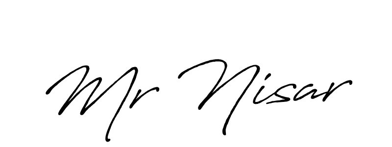 Create a beautiful signature design for name Mr Nisar. With this signature (Antro_Vectra_Bolder) fonts, you can make a handwritten signature for free. Mr Nisar signature style 7 images and pictures png