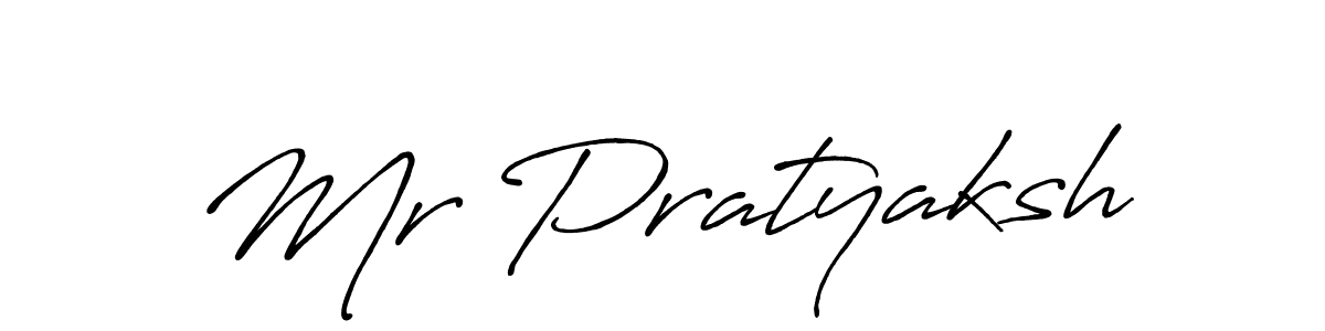 Create a beautiful signature design for name Mr Pratyaksh. With this signature (Antro_Vectra_Bolder) fonts, you can make a handwritten signature for free. Mr Pratyaksh signature style 7 images and pictures png