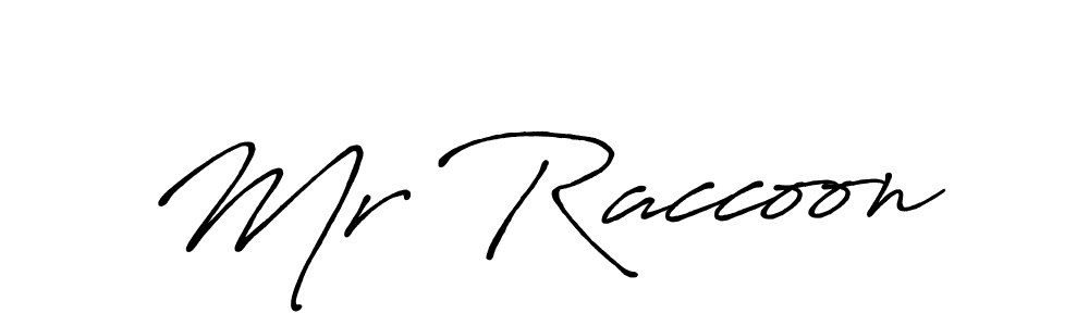 Create a beautiful signature design for name Mr Raccoon. With this signature (Antro_Vectra_Bolder) fonts, you can make a handwritten signature for free. Mr Raccoon signature style 7 images and pictures png