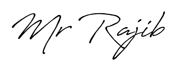 Designed for modern professionals: Mr Rajib name signature crafted with Antro_Vectra_Bolder script. Ready for digital PDF workflows. Mr Rajib signature style 7 images and pictures png