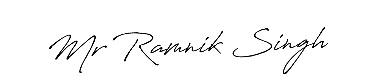 Make a short Mr Ramnik Singh signature style. Manage your documents anywhere anytime using Antro_Vectra_Bolder. Create and add eSignatures, submit forms, share and send files easily. Mr Ramnik Singh signature style 7 images and pictures png