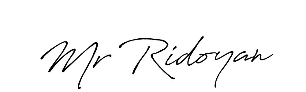 if you are searching for the best signature style for your name Mr Ridoyan. so please give up your signature search. here we have designed multiple signature styles  using Antro_Vectra_Bolder. Mr Ridoyan signature style 7 images and pictures png