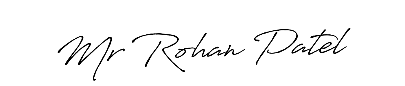 How to make Mr Rohan Patel name signature. Use Antro_Vectra_Bolder style for creating short signs online. This is the latest handwritten sign. Mr Rohan Patel signature style 7 images and pictures png