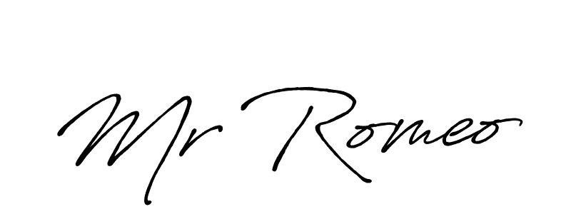 Make a beautiful signature design for name Mr Romeo. With this signature (Antro_Vectra_Bolder) style, you can create a handwritten signature for free. Mr Romeo signature style 7 images and pictures png