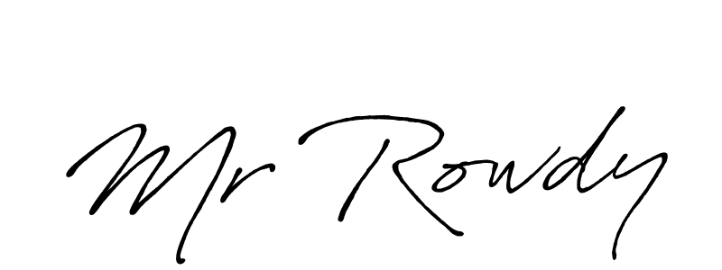 The best way (Antro_Vectra_Bolder) to make a short signature is to pick only two or three words in your name. The name Mr Rowdy include a total of six letters. For converting this name. Mr Rowdy signature style 7 images and pictures png