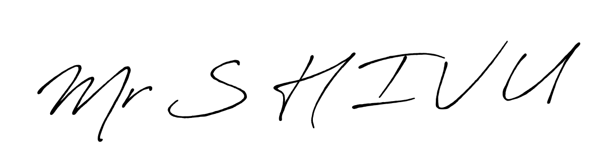 Antro_Vectra_Bolder is a professional signature style that is perfect for those who want to add a touch of class to their signature. It is also a great choice for those who want to make their signature more unique. Get Mr S H I V U name to fancy signature for free. Mr S H I V U signature style 7 images and pictures png
