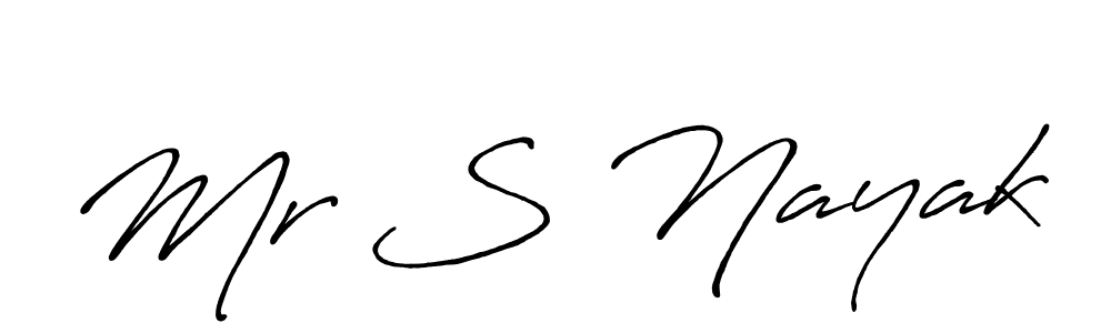 Design your own signature with our free online signature maker. With this signature software, you can create a handwritten (Antro_Vectra_Bolder) signature for name Mr S Nayak. Mr S Nayak signature style 7 images and pictures png