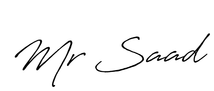 Make a beautiful signature design for name Mr Saad. With this signature (Antro_Vectra_Bolder) style, you can create a handwritten signature for free. Mr Saad signature style 7 images and pictures png