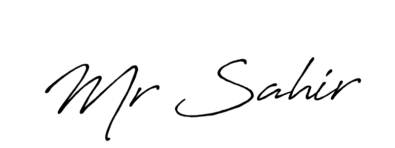 Use a signature maker to create a handwritten signature online. With this signature software, you can design (Antro_Vectra_Bolder) your own signature for name Mr Sahir. Mr Sahir signature style 7 images and pictures png