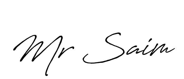 Make a beautiful signature design for name Mr Saim. With this signature (Antro_Vectra_Bolder) style, you can create a handwritten signature for free. Mr Saim signature style 7 images and pictures png