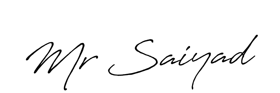 Make a beautiful signature design for name Mr Saiyad. With this signature (Antro_Vectra_Bolder) style, you can create a handwritten signature for free. Mr Saiyad signature style 7 images and pictures png