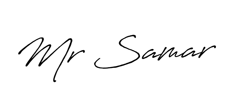 Use a signature maker to create a handwritten signature online. With this signature software, you can design (Antro_Vectra_Bolder) your own signature for name Mr Samar. Mr Samar signature style 7 images and pictures png