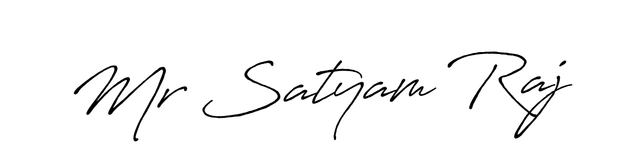 Create a beautiful signature design for name Mr Satyam Raj. With this signature (Antro_Vectra_Bolder) fonts, you can make a handwritten signature for free. Mr Satyam Raj signature style 7 images and pictures png