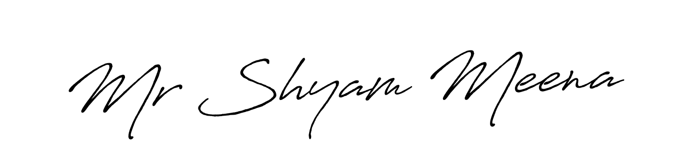 How to make Mr Shyam Meena name signature. Use Antro_Vectra_Bolder style for creating short signs online. This is the latest handwritten sign. Mr Shyam Meena signature style 7 images and pictures png