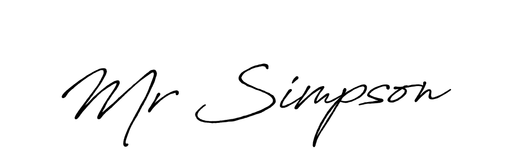 Create a beautiful signature design for name Mr Simpson. With this signature (Antro_Vectra_Bolder) fonts, you can make a handwritten signature for free. Mr Simpson signature style 7 images and pictures png