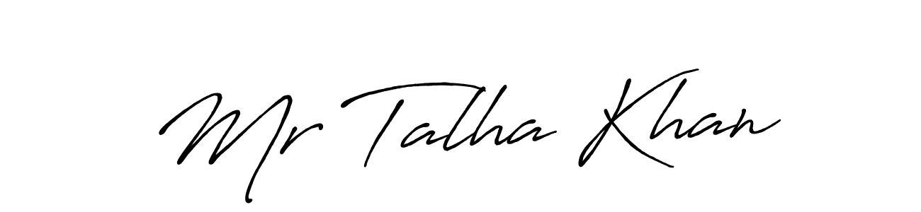 Make a beautiful signature design for name Mr Talha Khan. With this signature (Antro_Vectra_Bolder) style, you can create a handwritten signature for free. Mr Talha Khan signature style 7 images and pictures png