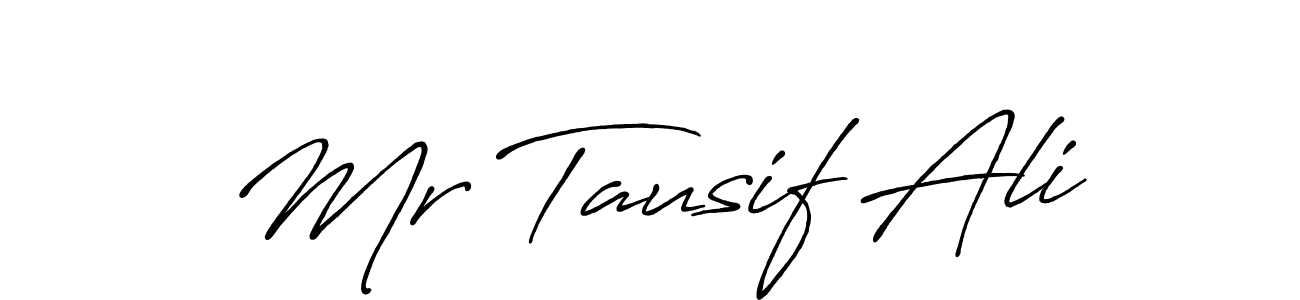 Create a beautiful signature design for name Mr Tausif Ali. With this signature (Antro_Vectra_Bolder) fonts, you can make a handwritten signature for free. Mr Tausif Ali signature style 7 images and pictures png