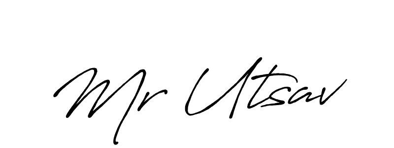 Create a beautiful signature design for name Mr Utsav. With this signature (Antro_Vectra_Bolder) fonts, you can make a handwritten signature for free. Mr Utsav signature style 7 images and pictures png