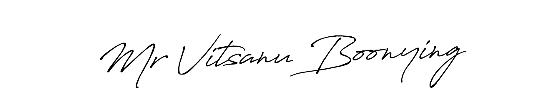 Also You can easily find your signature by using the search form. We will create Mr Vitsanu Boonying name handwritten signature images for you free of cost using Antro_Vectra_Bolder sign style. Mr Vitsanu Boonying signature style 7 images and pictures png
