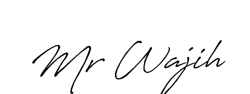 How to make Mr Wajih name signature. Use Antro_Vectra_Bolder style for creating short signs online. This is the latest handwritten sign. Mr Wajih signature style 7 images and pictures png