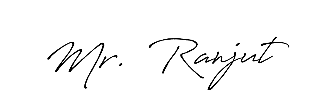 How to make Mr.  Ranjut name signature. Use Antro_Vectra_Bolder style for creating short signs online. This is the latest handwritten sign. Mr.  Ranjut signature style 7 images and pictures png