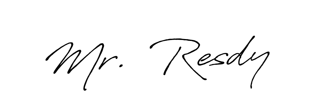 How to make Mr.  Resdy name signature. Use Antro_Vectra_Bolder style for creating short signs online. This is the latest handwritten sign. Mr.  Resdy signature style 7 images and pictures png