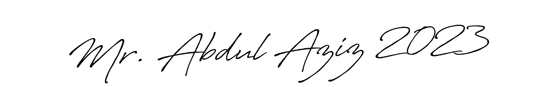 Use a signature maker to create a handwritten signature online. With this signature software, you can design (Antro_Vectra_Bolder) your own signature for name Mr. Abdul Aziz 2023. Mr. Abdul Aziz 2023 signature style 7 images and pictures png