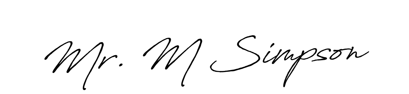 Make a short Mr. M Simpson signature style. Manage your documents anywhere anytime using Antro_Vectra_Bolder. Create and add eSignatures, submit forms, share and send files easily. Mr. M Simpson signature style 7 images and pictures png
