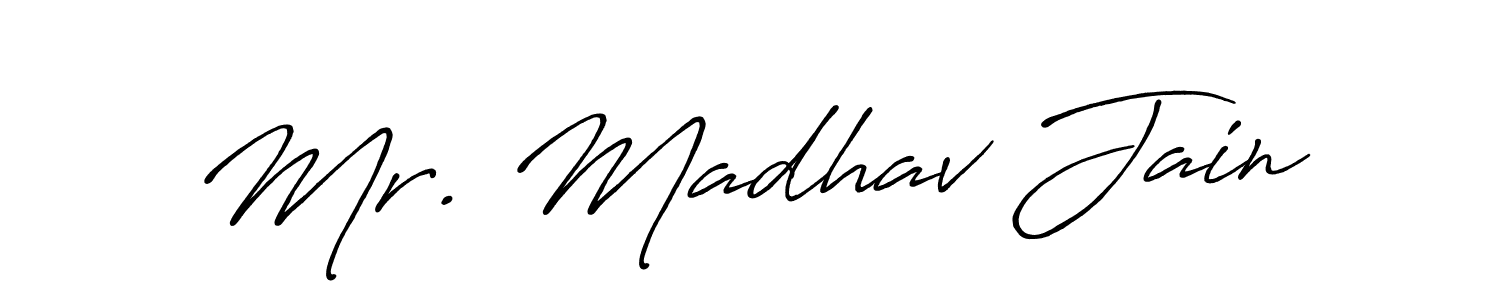 It looks lik you need a new signature style for name Mr. Madhav Jain. Design unique handwritten (Antro_Vectra_Bolder) signature with our free signature maker in just a few clicks. Mr. Madhav Jain signature style 7 images and pictures png