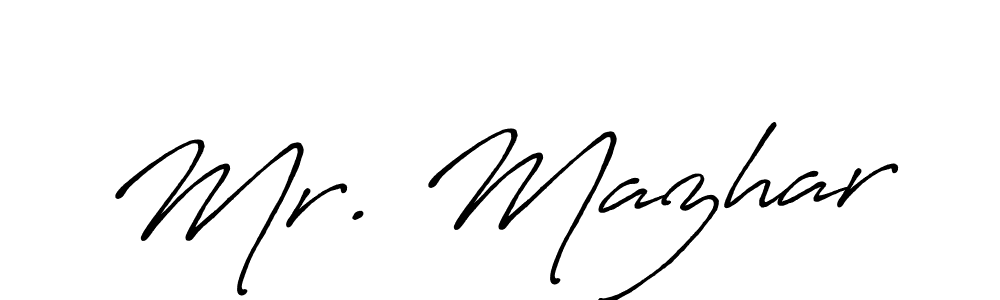 You should practise on your own different ways (Antro_Vectra_Bolder) to write your name (Mr. Mazhar) in signature. don't let someone else do it for you. Mr. Mazhar signature style 7 images and pictures png