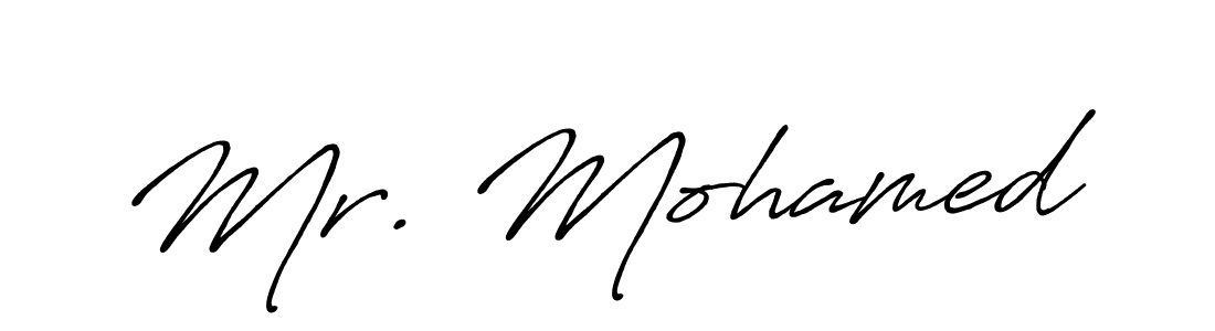 Make a beautiful signature design for name Mr. Mohamed. With this signature (Antro_Vectra_Bolder) style, you can create a handwritten signature for free. Mr. Mohamed signature style 7 images and pictures png