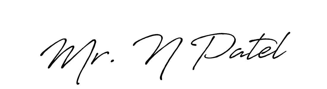 It looks lik you need a new signature style for name Mr. N Patel. Design unique handwritten (Antro_Vectra_Bolder) signature with our free signature maker in just a few clicks. Mr. N Patel signature style 7 images and pictures png