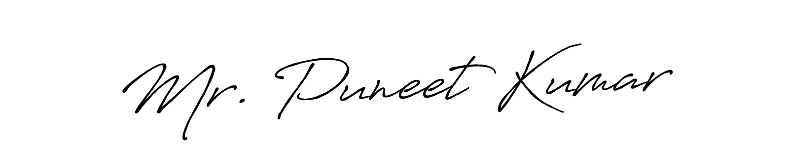 Create a beautiful signature design for name Mr. Puneet Kumar. With this signature (Antro_Vectra_Bolder) fonts, you can make a handwritten signature for free. Mr. Puneet Kumar signature style 7 images and pictures png
