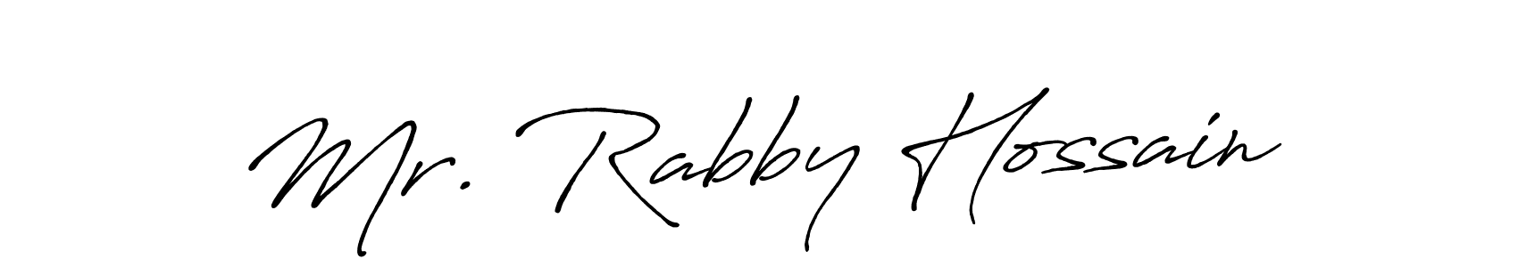 Antro_Vectra_Bolder is a professional signature style that is perfect for those who want to add a touch of class to their signature. It is also a great choice for those who want to make their signature more unique. Get Mr. Rabby Hossain name to fancy signature for free. Mr. Rabby Hossain signature style 7 images and pictures png