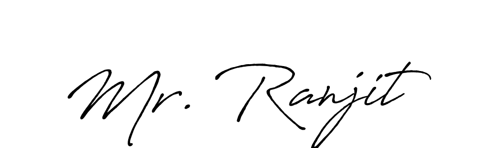 Similarly Antro_Vectra_Bolder is the best handwritten signature design. Signature creator online .You can use it as an online autograph creator for name Mr. Ranjit. Mr. Ranjit signature style 7 images and pictures png
