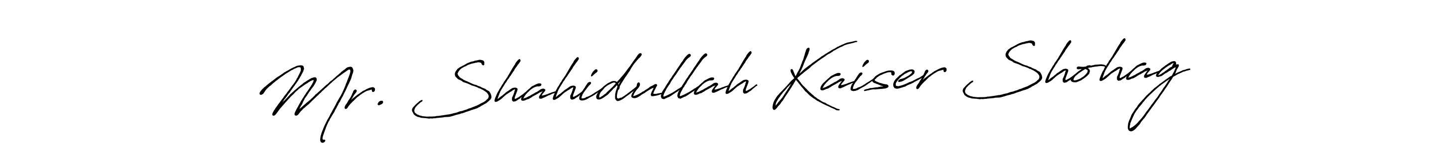 The best way (Antro_Vectra_Bolder) to make a short signature is to pick only two or three words in your name. The name Mr. Shahidullah Kaiser Shohag include a total of six letters. For converting this name. Mr. Shahidullah Kaiser Shohag signature style 7 images and pictures png