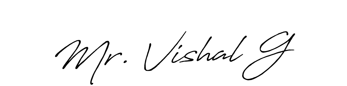 Create a beautiful signature design for name Mr. Vishal G. With this signature (Antro_Vectra_Bolder) fonts, you can make a handwritten signature for free. Mr. Vishal G signature style 7 images and pictures png