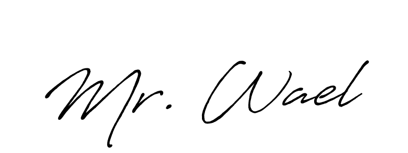 How to make Mr. Wael name signature. Use Antro_Vectra_Bolder style for creating short signs online. This is the latest handwritten sign. Mr. Wael signature style 7 images and pictures png