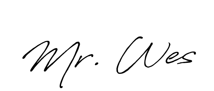 Use a signature maker to create a handwritten signature online. With this signature software, you can design (Antro_Vectra_Bolder) your own signature for name Mr. Wes. Mr. Wes signature style 7 images and pictures png