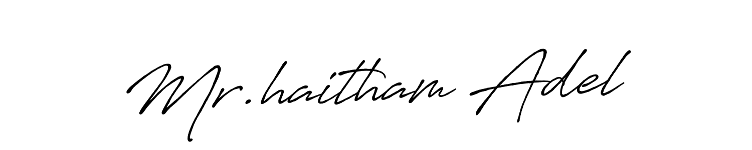 The best way (Antro_Vectra_Bolder) to make a short signature is to pick only two or three words in your name. The name Mr.haitham Adel include a total of six letters. For converting this name. Mr.haitham Adel signature style 7 images and pictures png