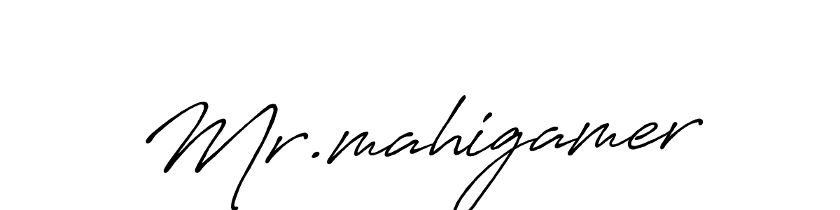 It looks lik you need a new signature style for name Mr.mahigamer. Design unique handwritten (Antro_Vectra_Bolder) signature with our free signature maker in just a few clicks. Mr.mahigamer signature style 7 images and pictures png