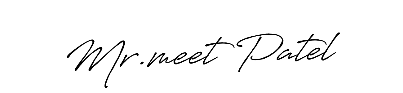 Create a beautiful signature design for name Mr.meet Patel. With this signature (Antro_Vectra_Bolder) fonts, you can make a handwritten signature for free. Mr.meet Patel signature style 7 images and pictures png