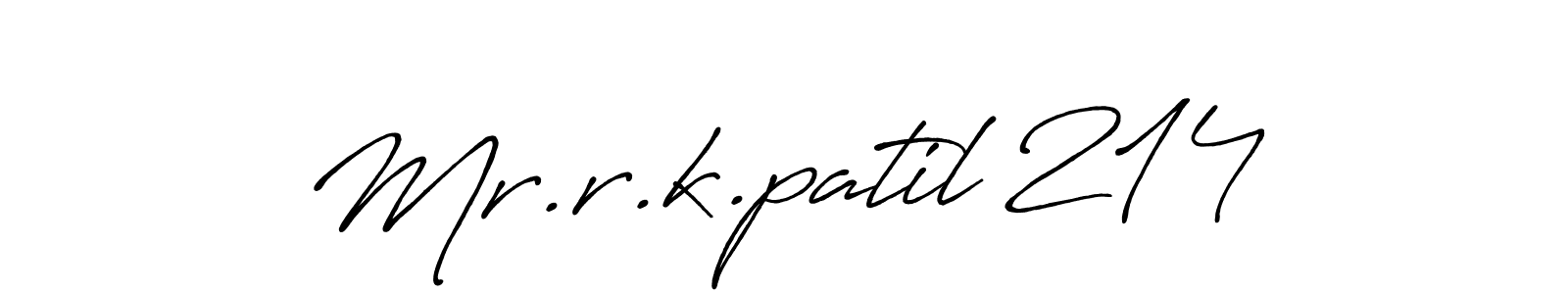 Create a beautiful signature design for name Mr.r.k.patil 214. With this signature (Antro_Vectra_Bolder) fonts, you can make a handwritten signature for free. Mr.r.k.patil 214 signature style 7 images and pictures png