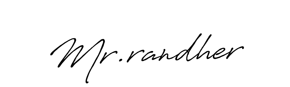 How to make Mr.randher name signature. Use Antro_Vectra_Bolder style for creating short signs online. This is the latest handwritten sign. Mr.randher signature style 7 images and pictures png