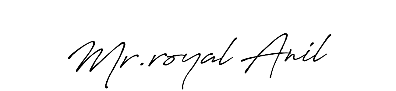 The best way (Antro_Vectra_Bolder) to make a short signature is to pick only two or three words in your name. The name Mr.royal Anil include a total of six letters. For converting this name. Mr.royal Anil signature style 7 images and pictures png