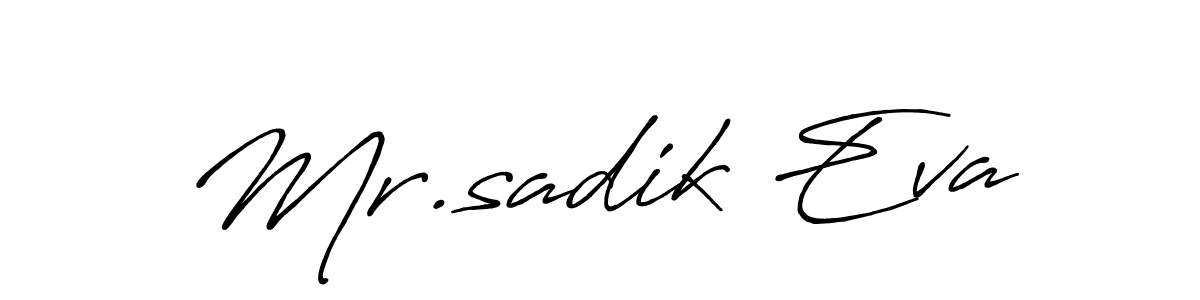 You can use this online signature creator to create a handwritten signature for the name Mr.sadik Eva. This is the best online autograph maker. Mr.sadik Eva signature style 7 images and pictures png