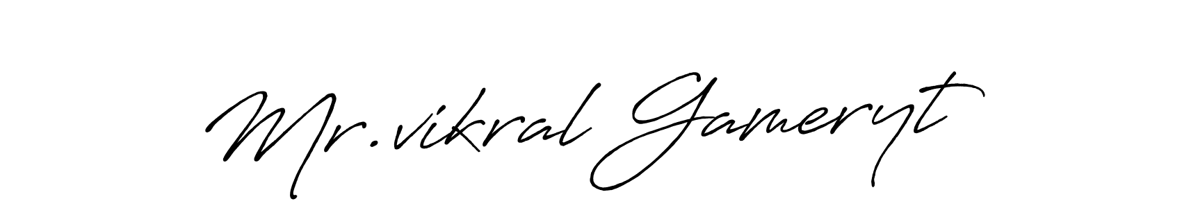 Antro_Vectra_Bolder is a professional signature style that is perfect for those who want to add a touch of class to their signature. It is also a great choice for those who want to make their signature more unique. Get Mr.vikral Gameryt name to fancy signature for free. Mr.vikral Gameryt signature style 7 images and pictures png