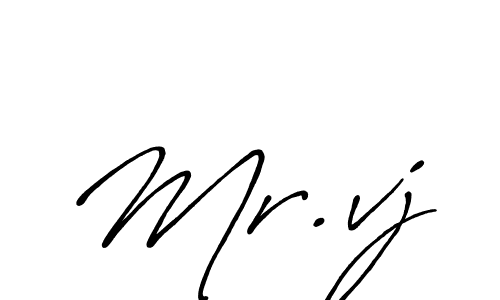 Create a beautiful signature design for name Mr.vj. With this signature (Antro_Vectra_Bolder) fonts, you can make a handwritten signature for free. Mr.vj signature style 7 images and pictures png