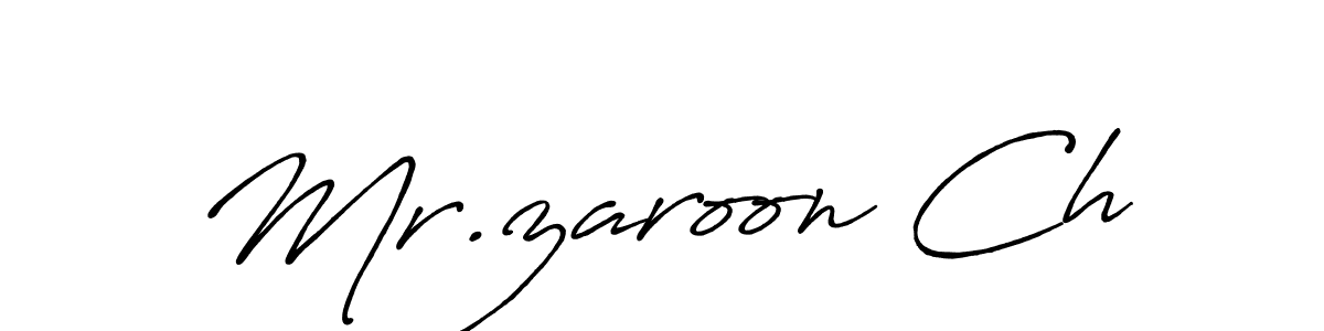 The best way (Antro_Vectra_Bolder) to make a short signature is to pick only two or three words in your name. The name Mr.zaroon Ch include a total of six letters. For converting this name. Mr.zaroon Ch signature style 7 images and pictures png