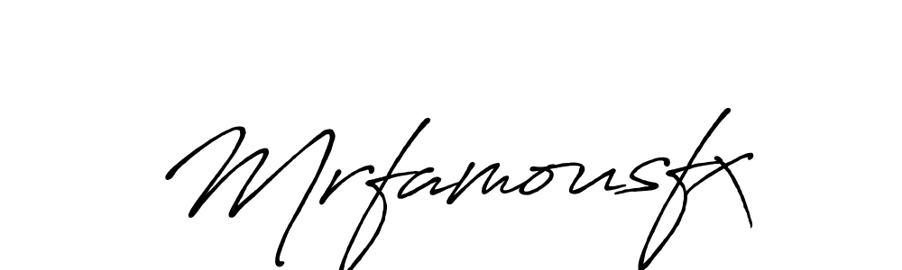 Use a signature maker to create a handwritten signature online. With this signature software, you can design (Antro_Vectra_Bolder) your own signature for name Mrfamousfx. Mrfamousfx signature style 7 images and pictures png